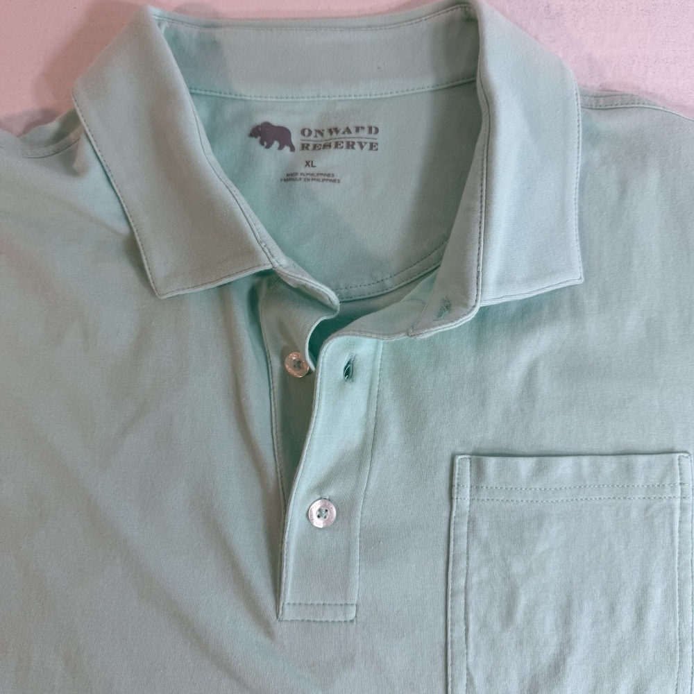 Onward Reserve Polo Shirt Mens XL Aqua Light Green Performance Short Sleeve Golf